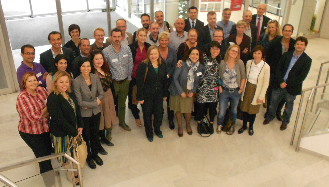 Photograph of the participants of the GENIEUR meeting in Vienna, Austria, 2014. (Please click to view full size image. To close the full size image, click on it again.)